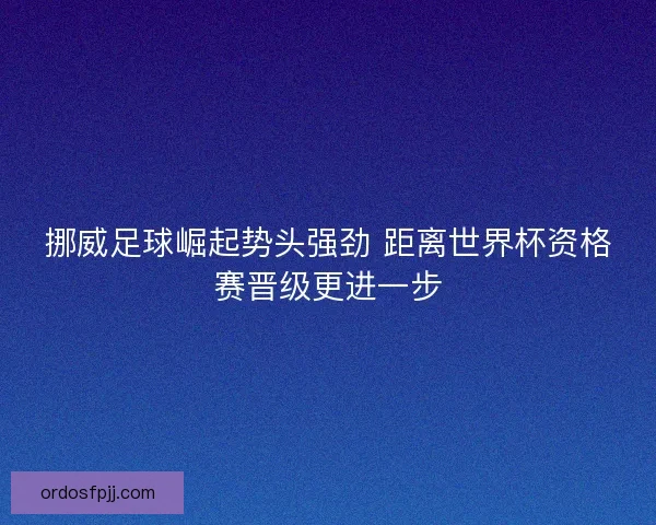 挪威足球崛起势头强劲 距离世界杯资格赛晋级更进一步